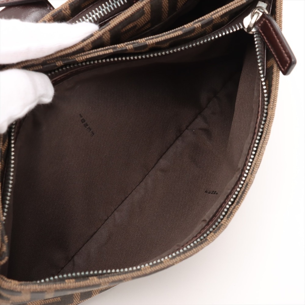 Fendi Zucca canvas leather shoulder bag brown - Picture 7 of 8